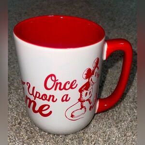 Disney Coffee mug red white Mickey Minnie Once upon a time